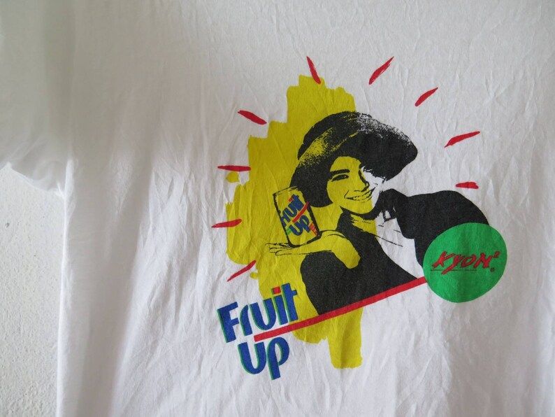Suntory Fruit Up Drinks Beverage Japan Pop Art Vintage Tee City Pop Brand T Shirt Anime