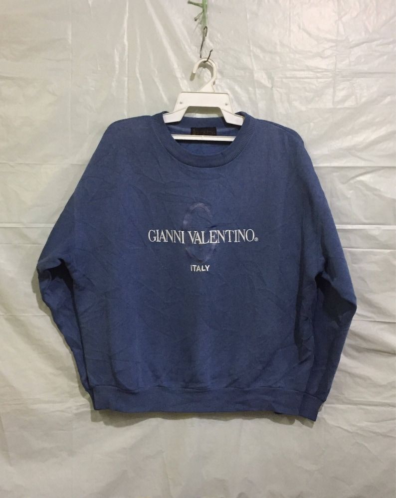Sweatshirt Pullover Gianni Velentino Italy Embroidery Spell Out Big Logo Crew Neck Gianni Velentino Clothing