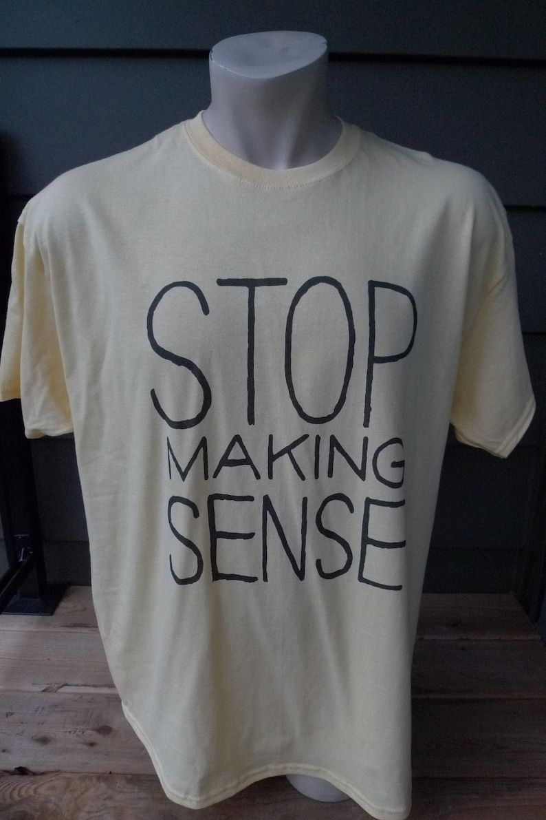 Talking Head Stop Making Sense Yellow Background Shirt