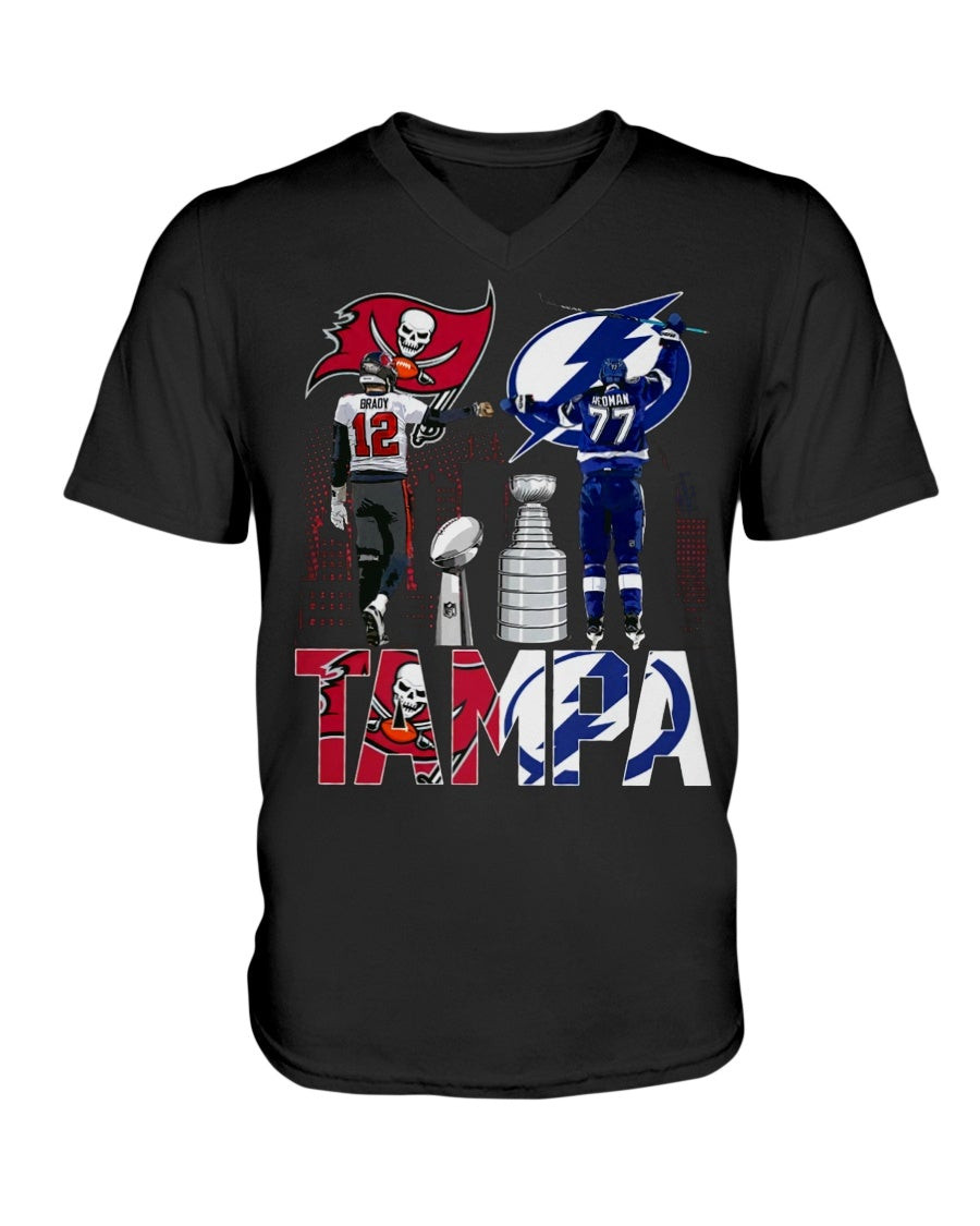Tampa Bay Buccaneers V Neck T Shirt 211004
