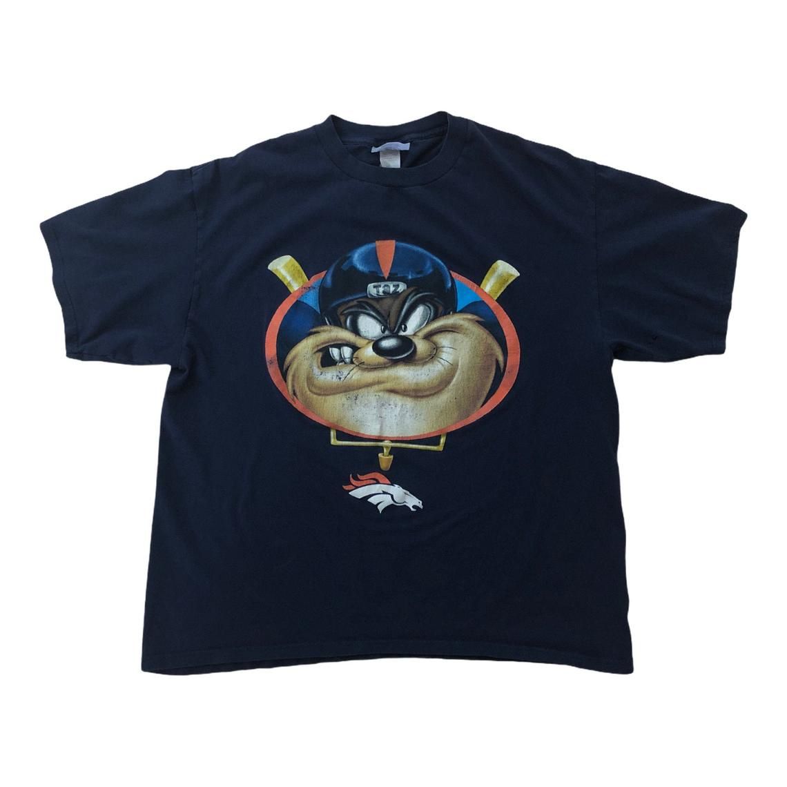 Taz Denver Broncos Vintage 90s Looney Tunes Tasmanian Devil CSA Nutmeg Mills NFL Football Shirt