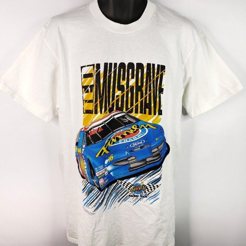 Ted Musgrave Roush Racing Vintage 90s NASCAR Family Channel Ford Thunderbird Shirt ted musgrave roush racing vintage 90s nascar family channel ford thunderbird shirt trmqy