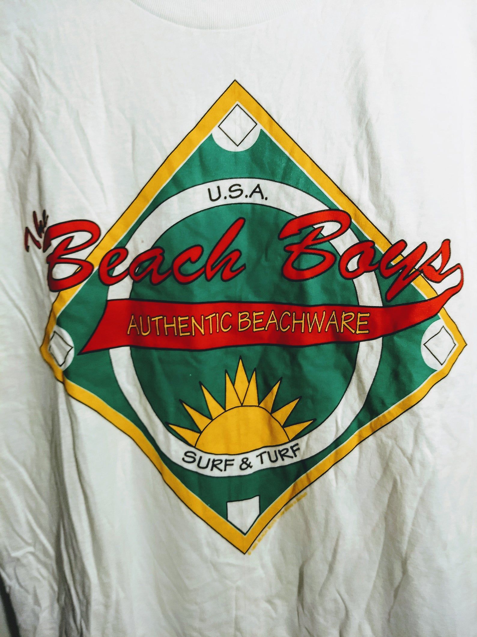 The Beach Concert T Shirt! Vintage 1995! The Beach Surf Turf Baseball Game Show Brockum T Shirt!Like New