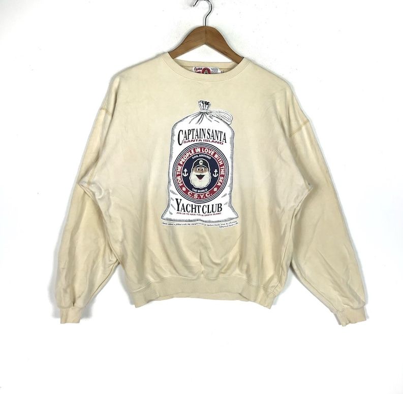 The Captain Santa Yacth Club Printed Big Logo Captain Santa Birthday Gift Sweatshirt Sweatshirt