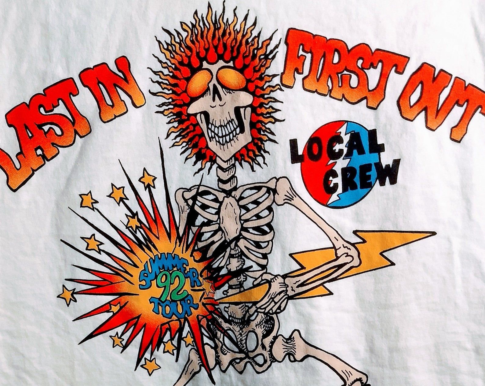 The Grateful Dead Concert T Shirt Tech Crew Shirt! Vintage '92! The Dead 92 Summer Tour Kick-Off 6/6/92 Rich Stadium!
