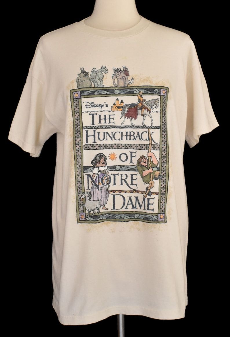 The Hunchback Of Notre Dame T Shirt Vintage 90S The Disney Store Tee 1990S Disney Souvenir Shirt Edium To Large