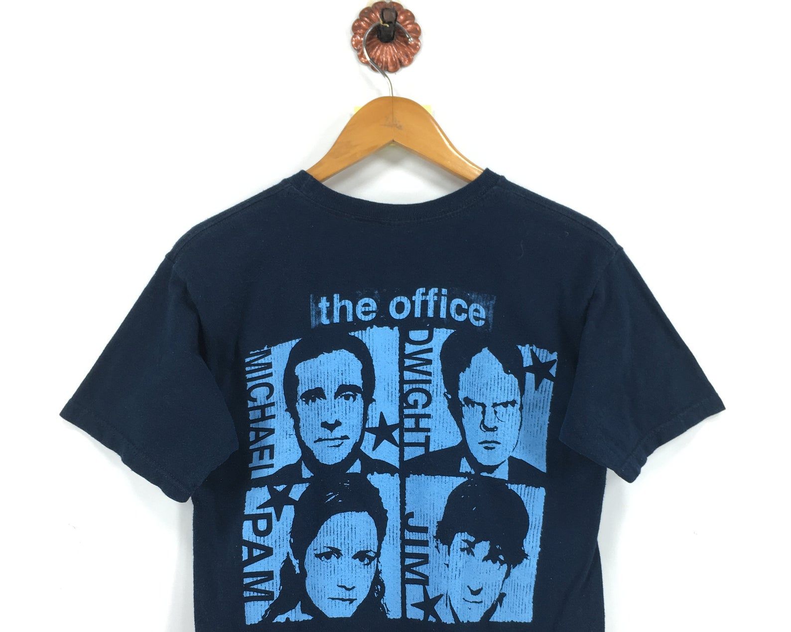 The Office Dunder Mifflin Blue Tshirt American Television Series The Office Pennsylvania Nbc Movie Roundneck Blue Black Tee S