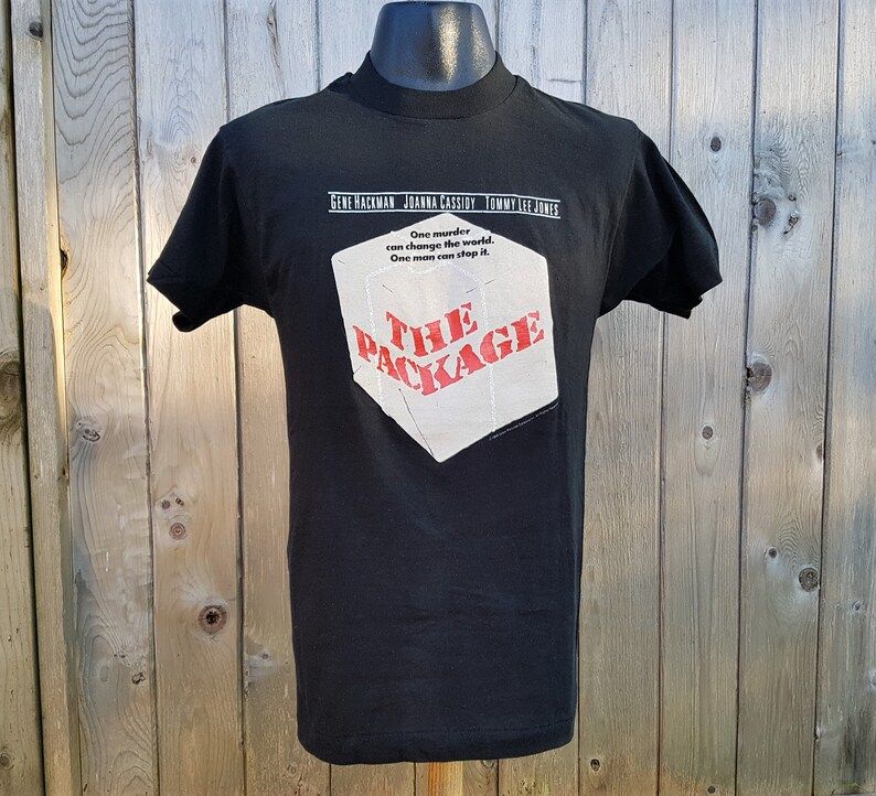 The Package 1989 Movie Promo Vintage 80S T Shirt Screen Stars L Film Crew Rare Shirt Orion Pictures Gene Hackman Tommy Lee Jones