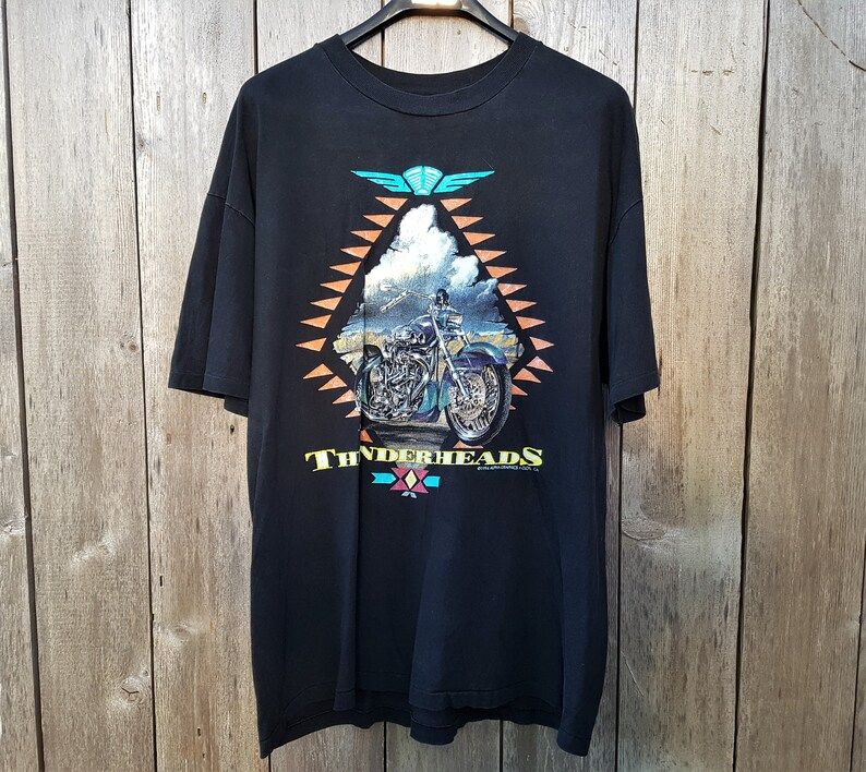 Thunderheads Vintage 54Th Annual Sturgis 1994 Black Hills Rally Motorcycle Tee Biker Short Sleeve T Shirt Dual Sided Hanes Beefy T