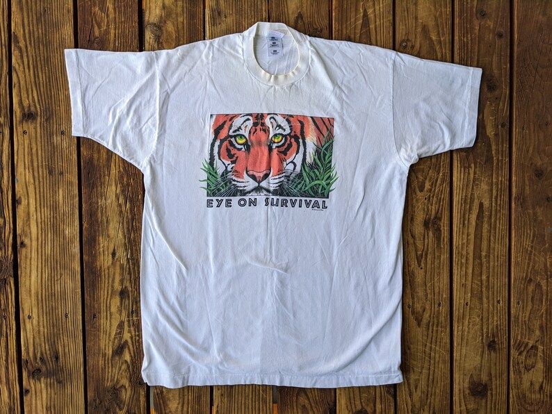 Tiger Eye On Survival Nature Single Stitch Tee