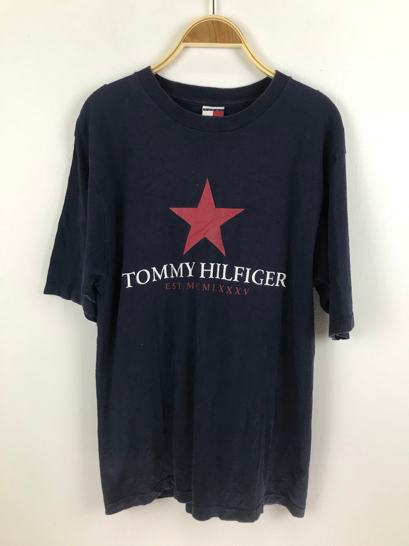 Tommy Hilfiger Spellout Logo Shirt Xs Made In Usa