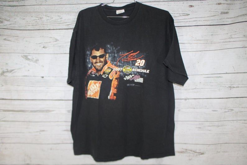 Tony Stewart Home Depot 2007 Nextel Cup Vintage Retro Print Shirt
