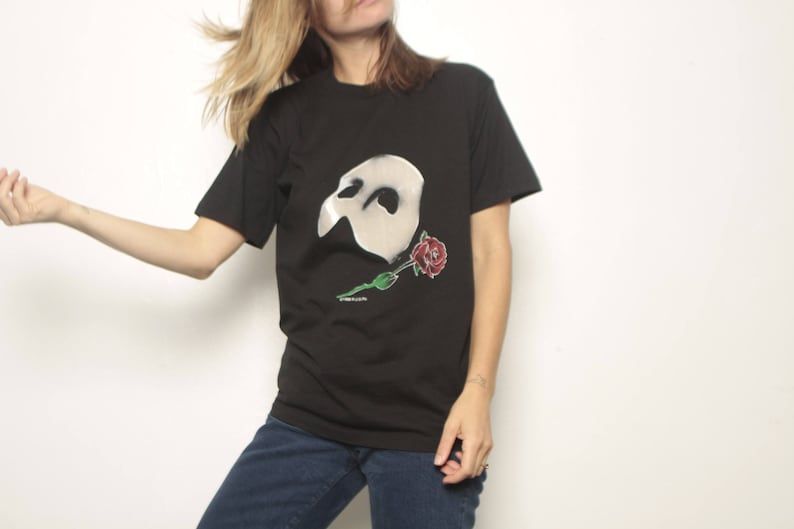 Tragic Rose Phantom Of The Opera Vintage 80S 90S Faded T Shirt Edium