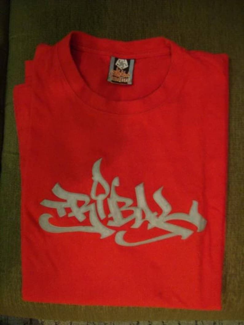 Tribal Gear Shirt Vintage Red Hip Hop T Shirt 90S Hip Hop Clothing Gangsta Rap Lowrider La Los Angeles Chicano Og