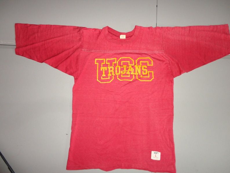 True Vintage 1980S Maroon Rare 50 50 Usc Trojans Ncaa Jersey Shirt Collegiate Pacific Fits Adult M Very Good Condition