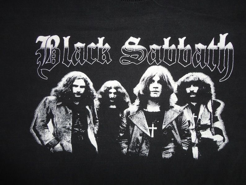 True Vintage 90S Black Black Sabbath Cotton Gold Series Brand T Shirt Fits Adult