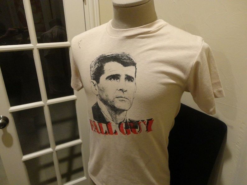 True Vtg 80S Tan Oliver North Fall Guy Political 50 50 T Shirt Rare Usa Fits