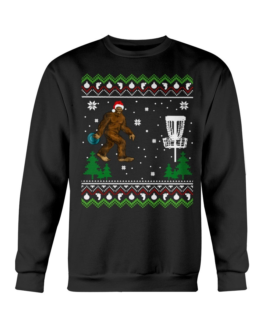 Ugly Disc Golf Christmas Sweater Big Foot Playing Frolf Sweatshirt 211112
