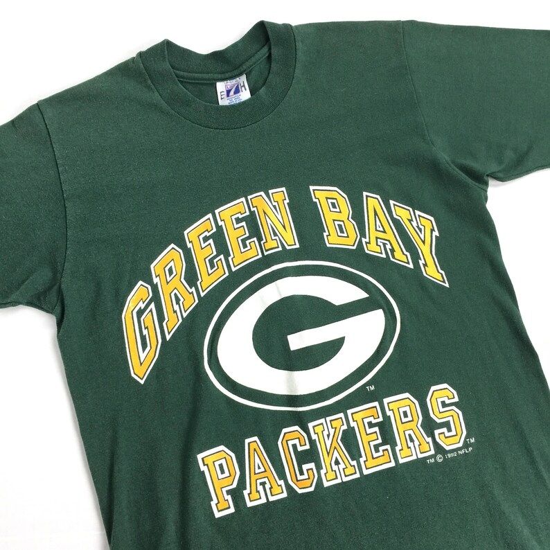 Unisex Vintage 90S 1992 92 Nfl Green Bay Packers Logo 7 Football Graphic Tee T Shirt