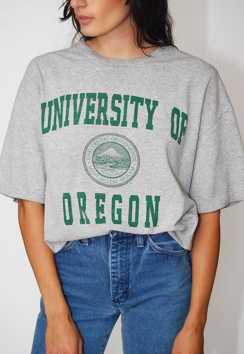 University Of Oregon T Shirt Xl Vintage 90S Heather Gray Top Uo Men Women Retro School Preppy Prep College Portland Pdx Pnw Football Ducks