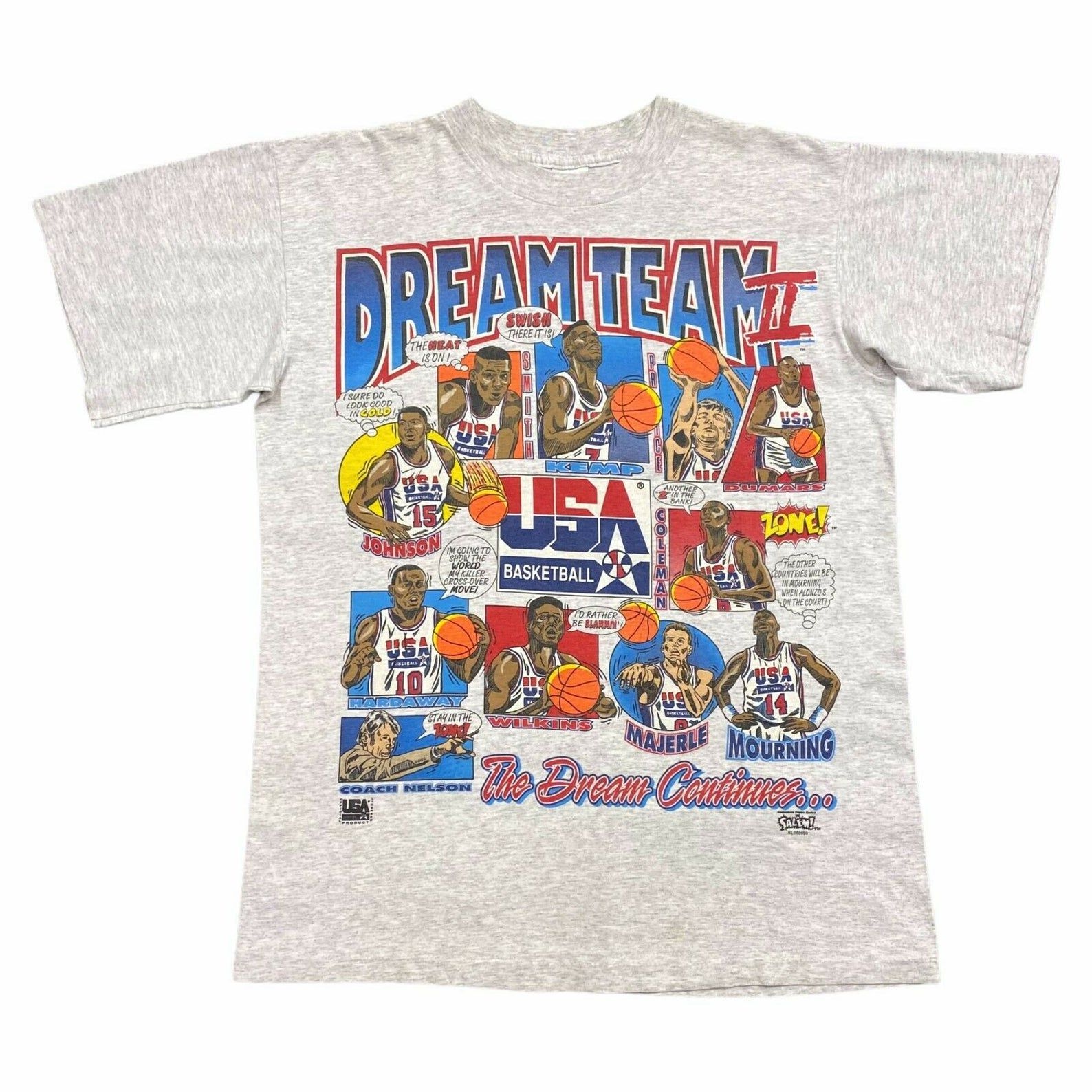 Usa Basketball Dream Team 2 Tshirt | Vintage 90S Single Stitch Sports Grey Vtg