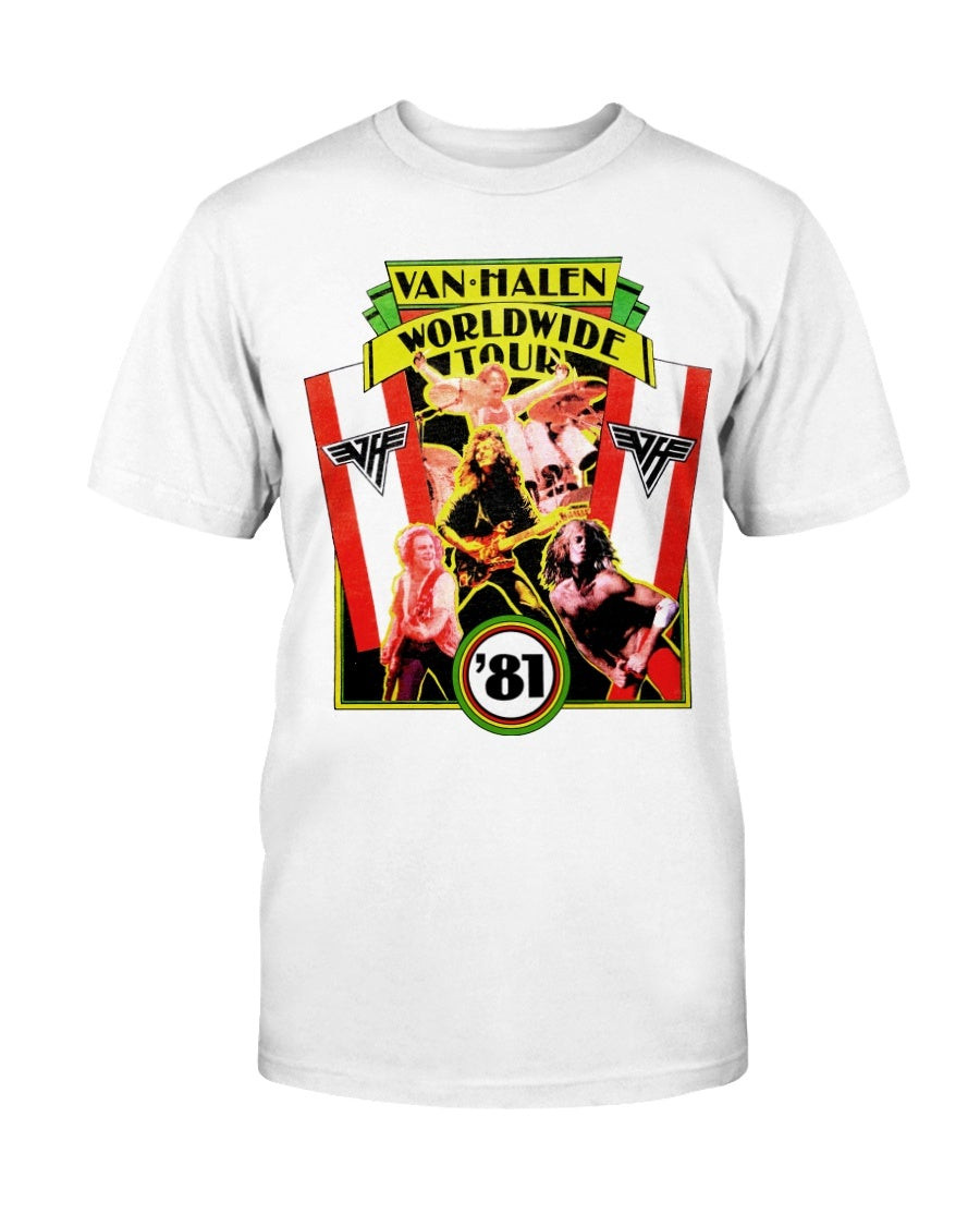 Van Halen 1981 World Tour Vintage 3 Quarter Sleeve Beauty T Shirt 211106