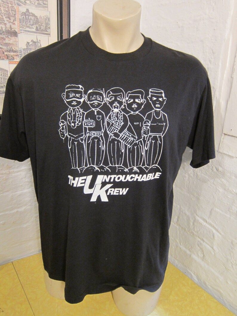 Very Rare 1980S The Untouchable Krew U Krew Hip Hop Concert Shirt Single Sided Deadstock Unworn