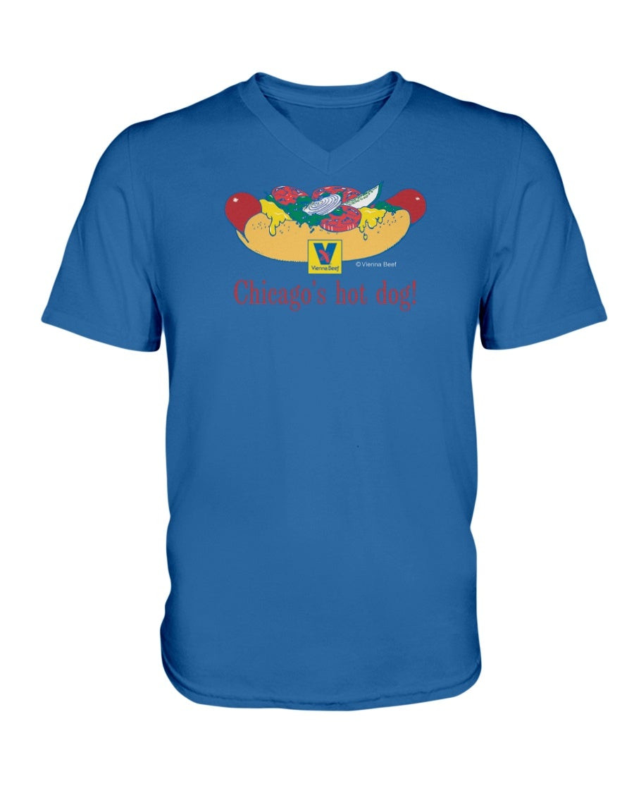 Vienna Beef ChicagoS Hot Dog Spell Out Ladies Fan Favorite V Neck Tee 071721