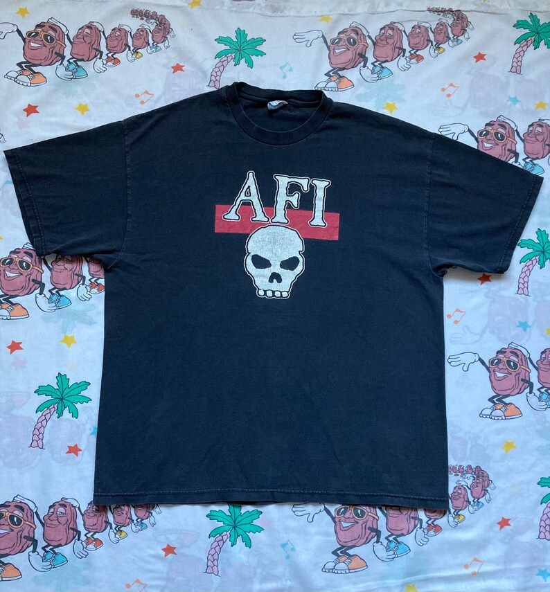 Vintage 00S Afi East Bay Harcore T Shirt 2001 Punk A Fire Inside Cinder Block
