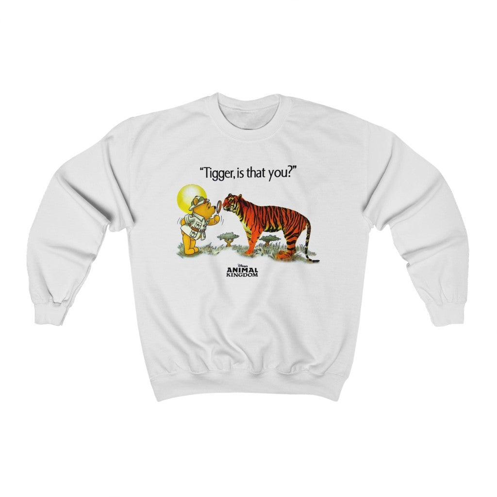 Vintage 00S Winnie The Pooh Tigger Animal Kingdom Disney Cartoon Grey Color Front Print Sweatshirt 211216