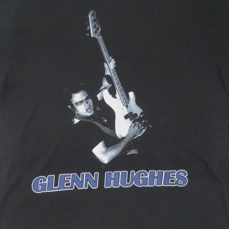 Vintage 00Sglenn Hughesrock Bassistshort Sleeve T Shirtcrew Necklinedeep Purpleblack Sabbathband T Shirt