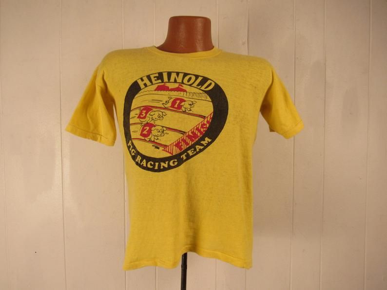 Vintage 1960S Heinold Pig Racing Team Clothing Shirt
