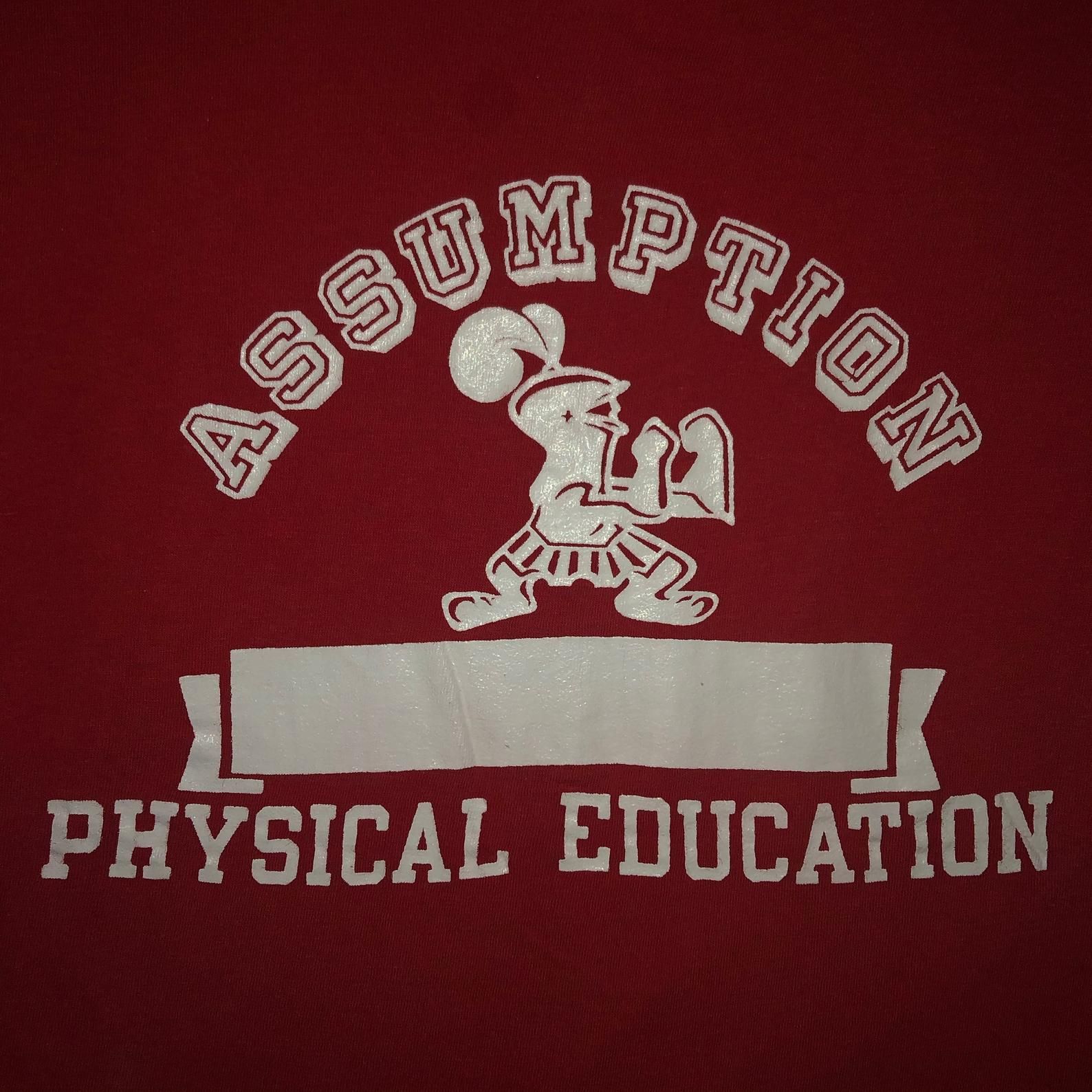 Vintage 1970S Champion Blue Bar Reversible T Shirt High School Gym Tee Davenport Iowa 70S Double Layer