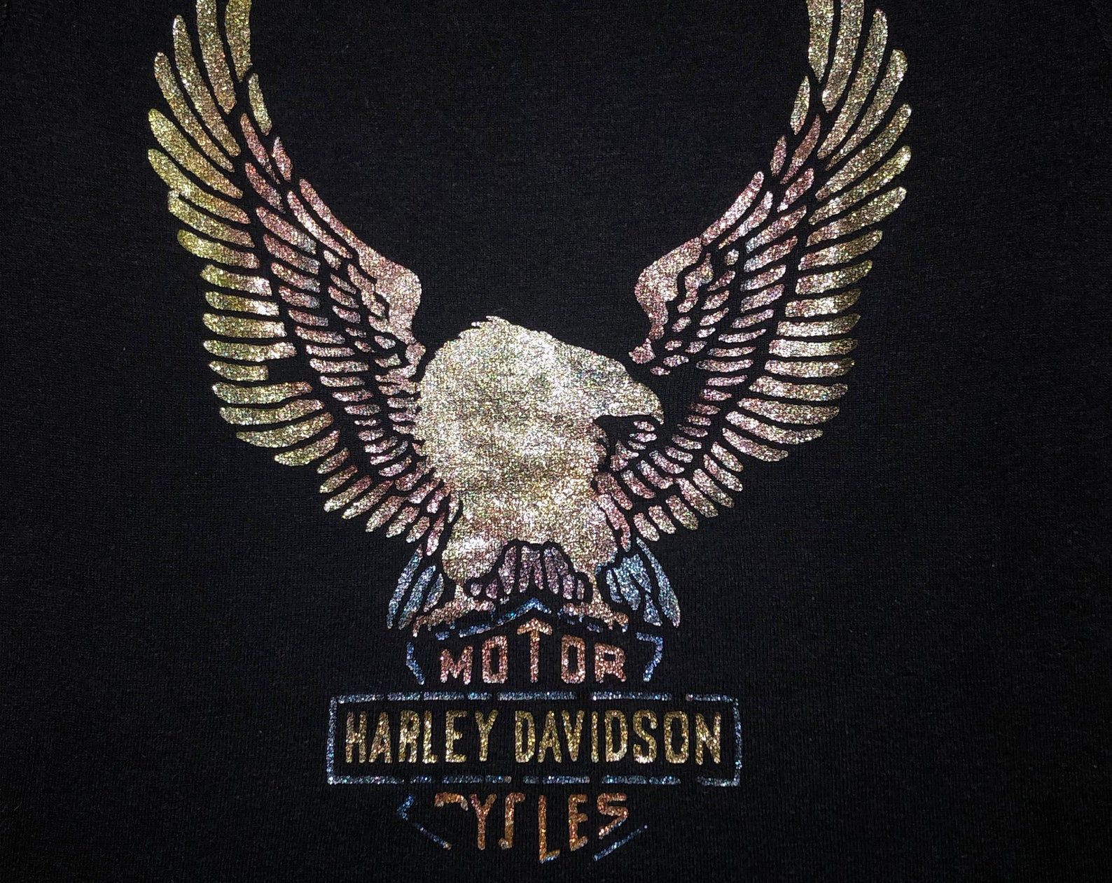 Vintage 1970S Harley Davidson Baby Doll T Shirt Iron On Woman'S S/M 70S Biker Tee Motorcycle