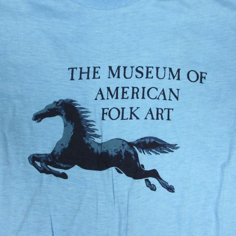 Vintage 1970's The Museum Of American Folk Art Horse Shirt