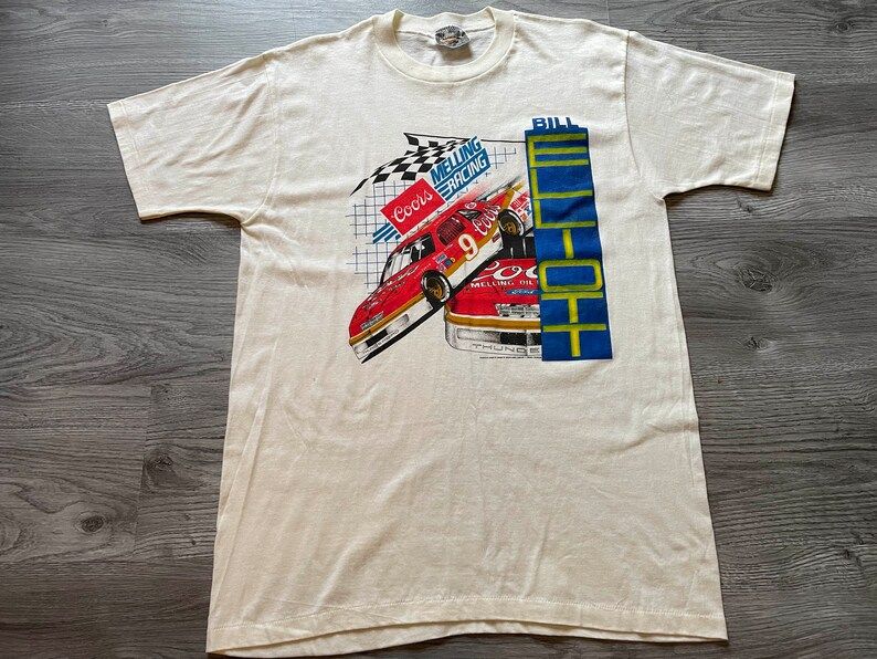 Vintage 1980S Bill Elliott Coors Melling Nascar Racing Shirt Arge