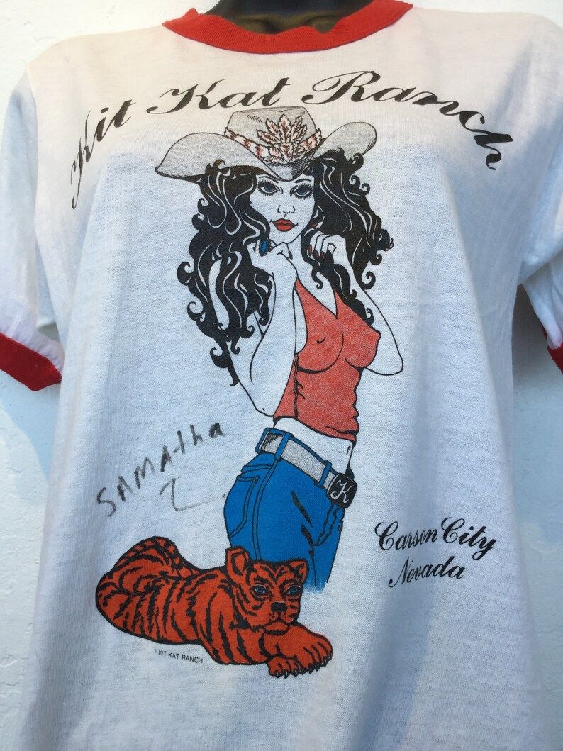 Vintage 1980S Dead Stock Kit Kat Brothel Ranch Tee