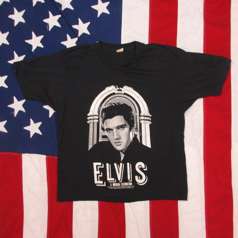 Vintage 1980S Elvis Presley A Musical Celebration 1988 Graceland T Shirt Crop Top Medium Large Screen Stars Best Paper Thin Soft Black vintage 1980s elvis presley a musical celebration 1988 graceland t shirt crop top medium large screen stars best paper thin soft black fqjya