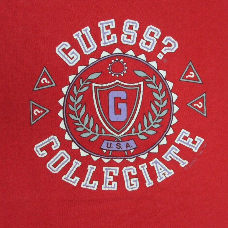 Vintage 1980S Guess Jeans Guess Collegiate T Shirt One Size Fits All vintage 1980s guess jeans guess collegiate t shirt one size fits all 7euqh