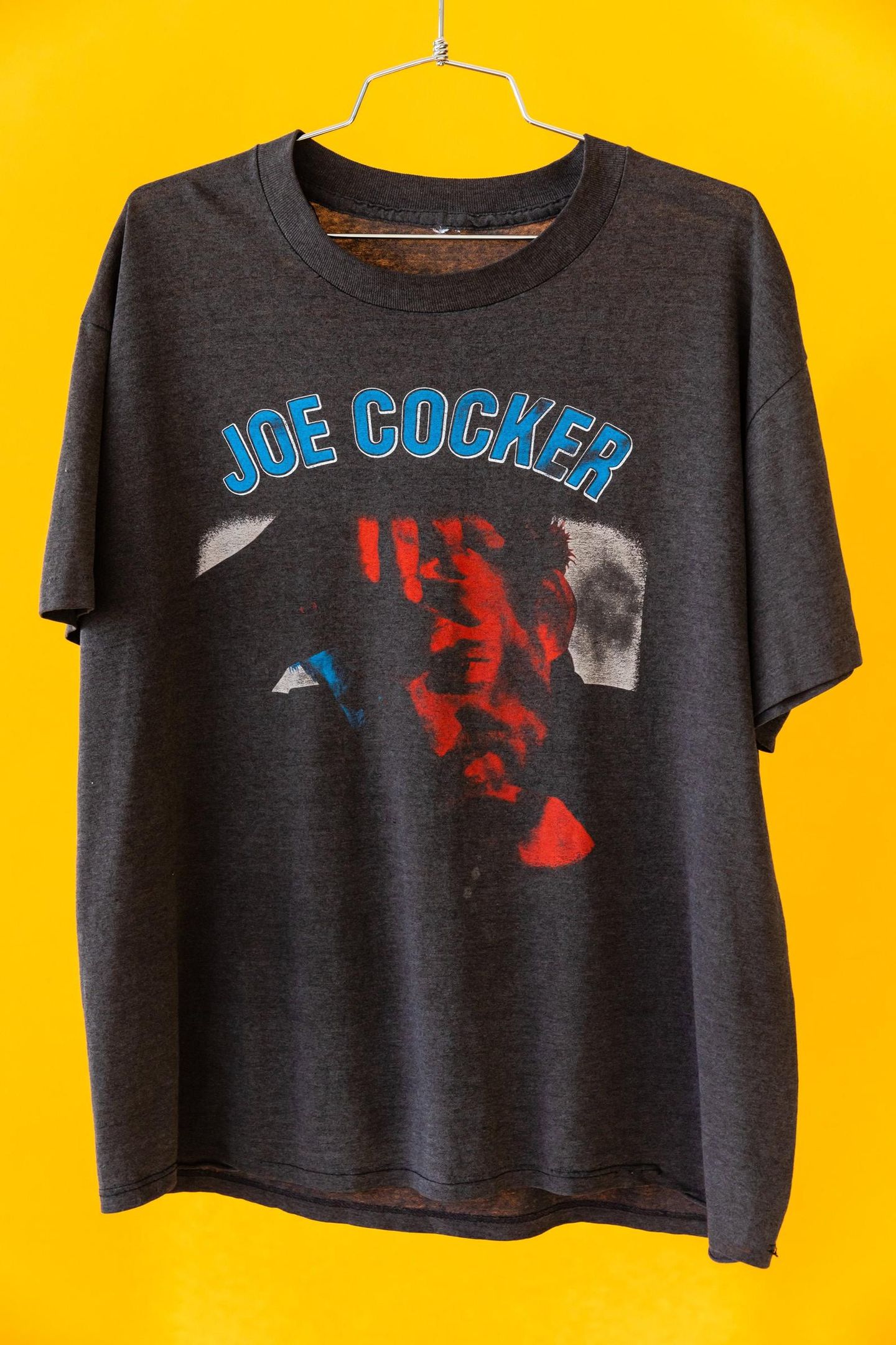 Vintage 1980'S Joe Cocker Tour 1988 Parking Lot Concert T-Shirt - | Paper Thin | 50/50 | Single Stitch Black T-Shirt