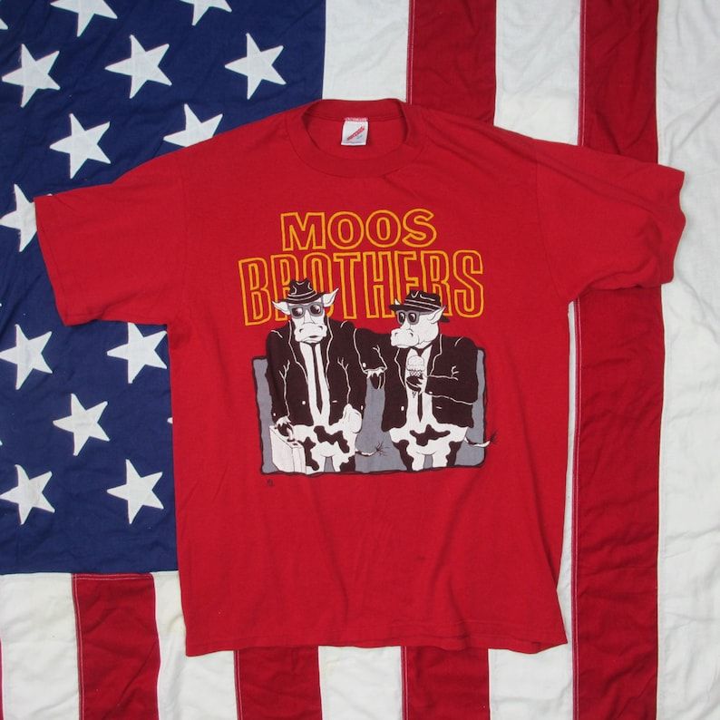 Vintage 1980S Moos Brothers Graphic T Shirt Large Jerzees Blues Brothers Parody