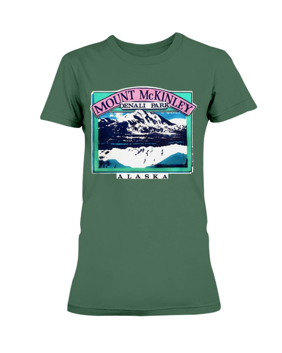 Vintage 1980S Mount Mckinley Denali Park Alaska Ladies Missy T Shirt 072821