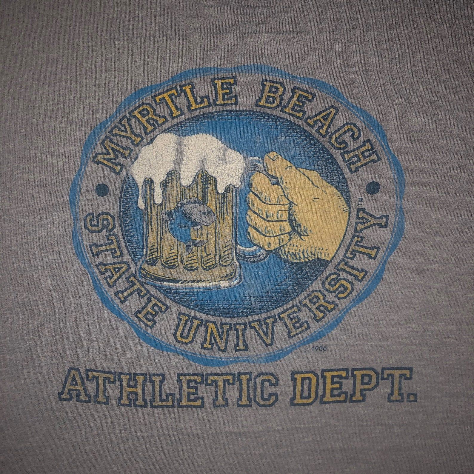 Vintage 1980S Myrtle Beach State University T Shirt Tourist 80S Single Stitch South Carolina Athletic Departt