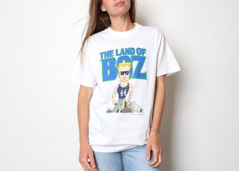 Vintage 1980S Seattle Seahawks Blue Nfl Football Brian Bosworth The Boz T Shirt Vintage 80S Shirt