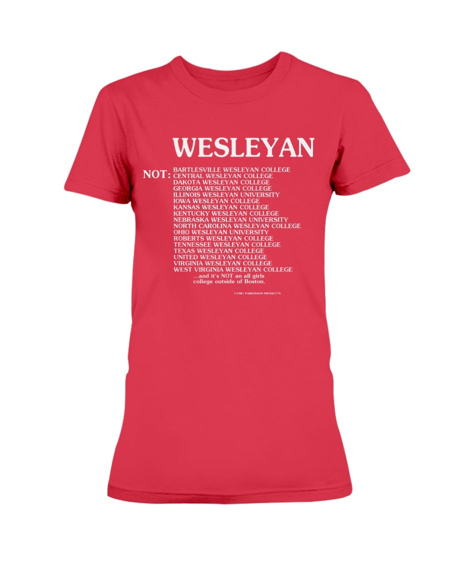 Vintage 1981 80S Sportswear Wesleyan Ladies T Shirt 211123