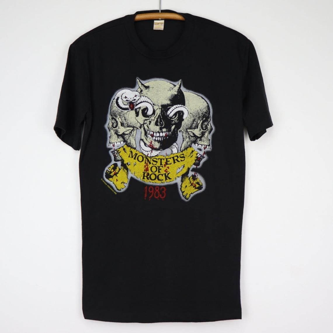 Vintage 1983 Monsters Of Rock White Snake Dio Meat Loaf Concert Shirt