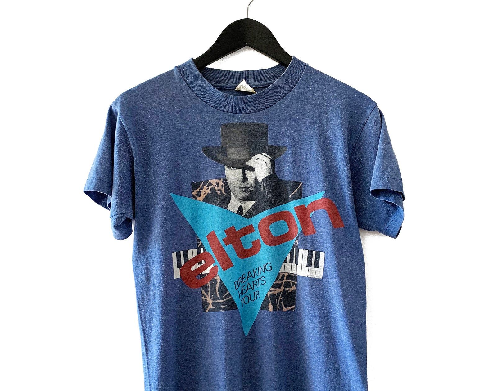 Vintage 1984 Elton John Breaking Hearts Tour T Shirt Rare / Rocketman