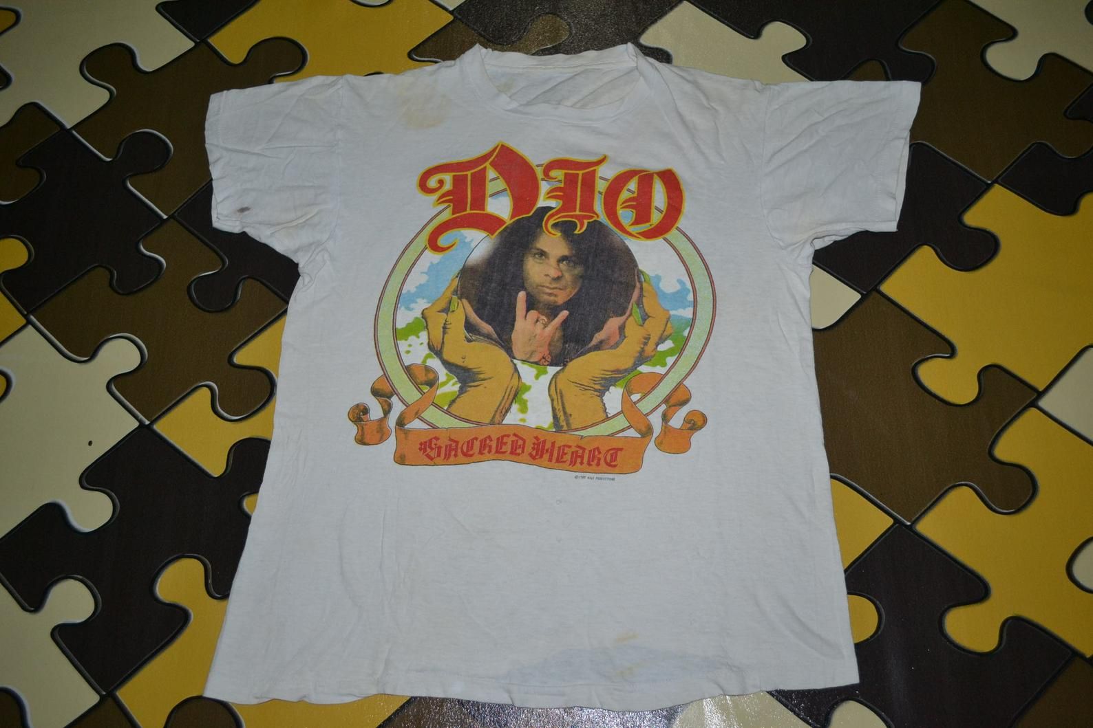 Vintage 1985 Dio Sacred Heart Tour Concert Promo M 80S 90S T-Shirt