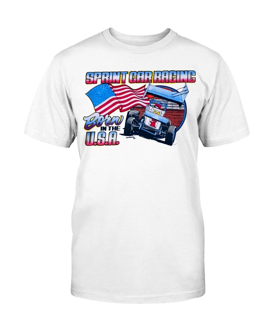 Vintage 1985 Sprint Car Racing Born In The Usa T Shirt 090421 vintage 1985 sprint car racing born in the usa t shirt 090421 bfbt5