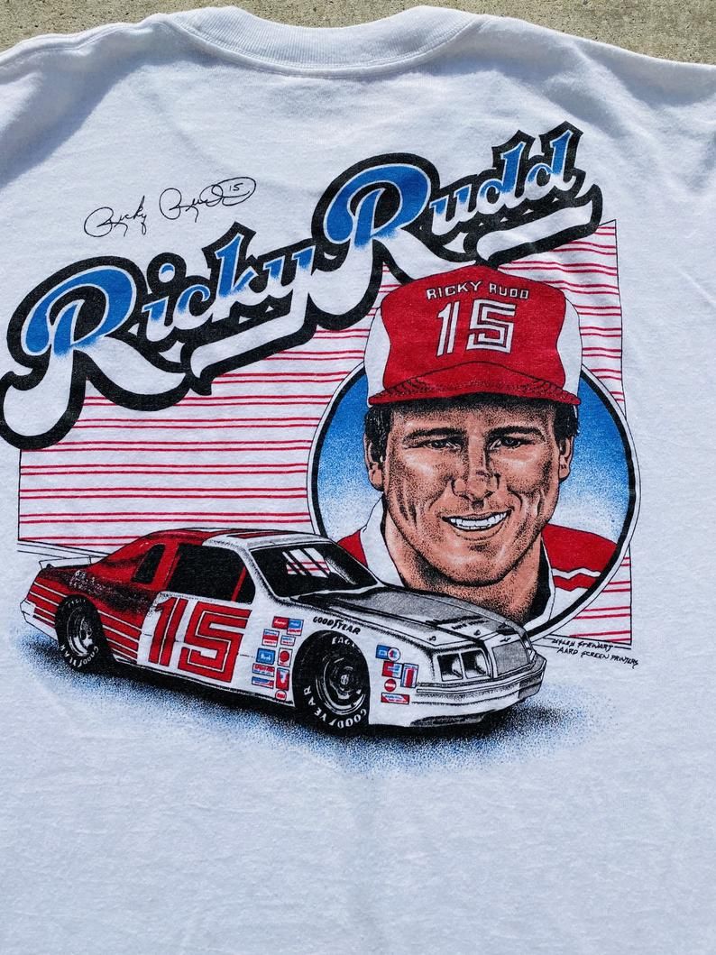 Vintage 1985/86 Ricky Rudd Bud Moore Racing Nascar Winston Cup Shirt